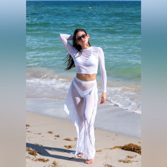 SHELOR FASHION Swim Womens Beach Pants See Through Swimsuit Cover